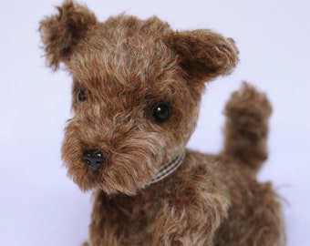 Collectible teddy dog/Realistic dog toy/Soft sculpture puppy/Artistic teddy dog/Mohair/Collectible artistic teddy bear/Gift teddy animal