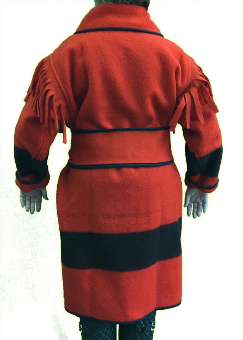 AuSable® Brand Full Wool Capote Coat Scarlet Color Etsy
