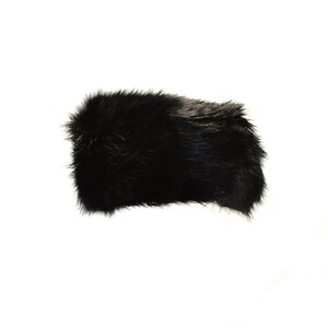 AuSable Fur Black Dyed Red Fox Fur Pillbox Hat Size 22&quot;