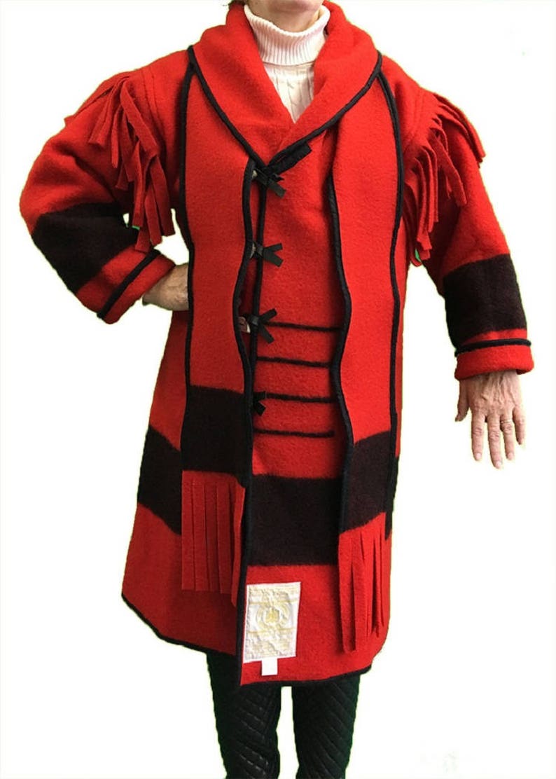 AuSable® Brand Full Wool Capote Coat Scarlet Color Etsy