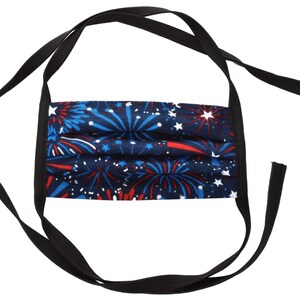 Fabric Print Tie Back Reversible Mask - Multiple Colors and Prints Available