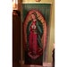 Handmade String Beaded Doorway Curtains Virgin Mary Our Lady Of Guadalupe Wooden Hanging Room Vintage Divider Painted Art