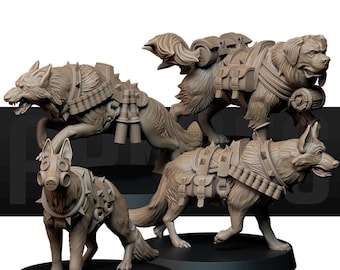 Combat Dogs | Bite The Bullet Official Product| New Antioch | ASHEN ARMIES | Wargaming | Grimdark| Premium 3D Miniature