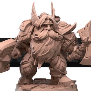 Dwarf General | Bite The Bullet Official Product| Dwarves | Warcraft | Tabletop RPG | DnD | Pathfinder |Premium 3D Printed Miniature