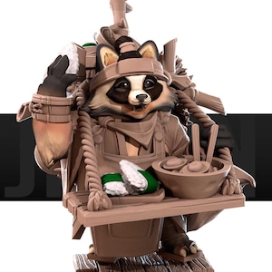 Tanuki Seller | Bite The Bullet Official Product| Animalfolk | Tabletop RPG | DnD | Pathfinder |Premium 3D Printed Miniature