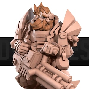Space Dwarf | Bite The Bullet Official Product| Starfinder | Tabletop RPG | Pathfinder |Premium 3D Printed Miniature | SCIFI
