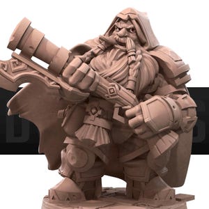 Dwarf Rifleman | Bite The Bullet Official Product| Dwarves | Warcraft | Tabletop RPG | DnD | Pathfinder |Premium 3D Printed Miniature
