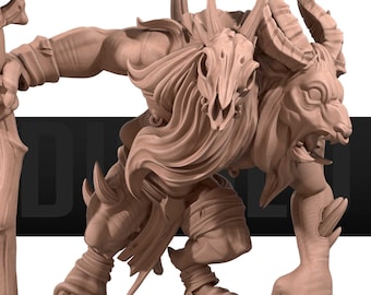 Goatman Shaman | Bite The Bullet Official Product| Diablo Series | Tabletop RPG | DnD | Pathfinder |Premium 3D Printed Miniature