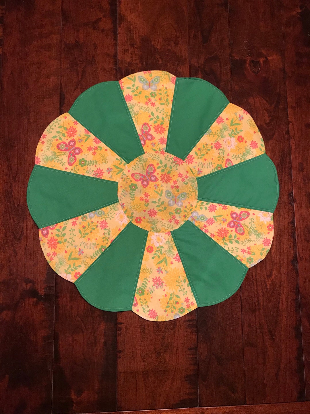 Spring Table Topper, Quilted Table Topper, Summer Table Topper, Fabric ...