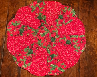 Christmas Table Topper, Holiday Table Topper, Fall Table Centerpiece, Reversible Table Topper, Poinsettia Topper, Snowman Runner, Doily, Mat