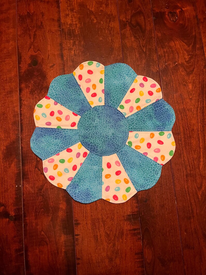 Spring Table Topper Spring Table Topper, Quilted Table Topper, Easter Table Topper, Fabric ...