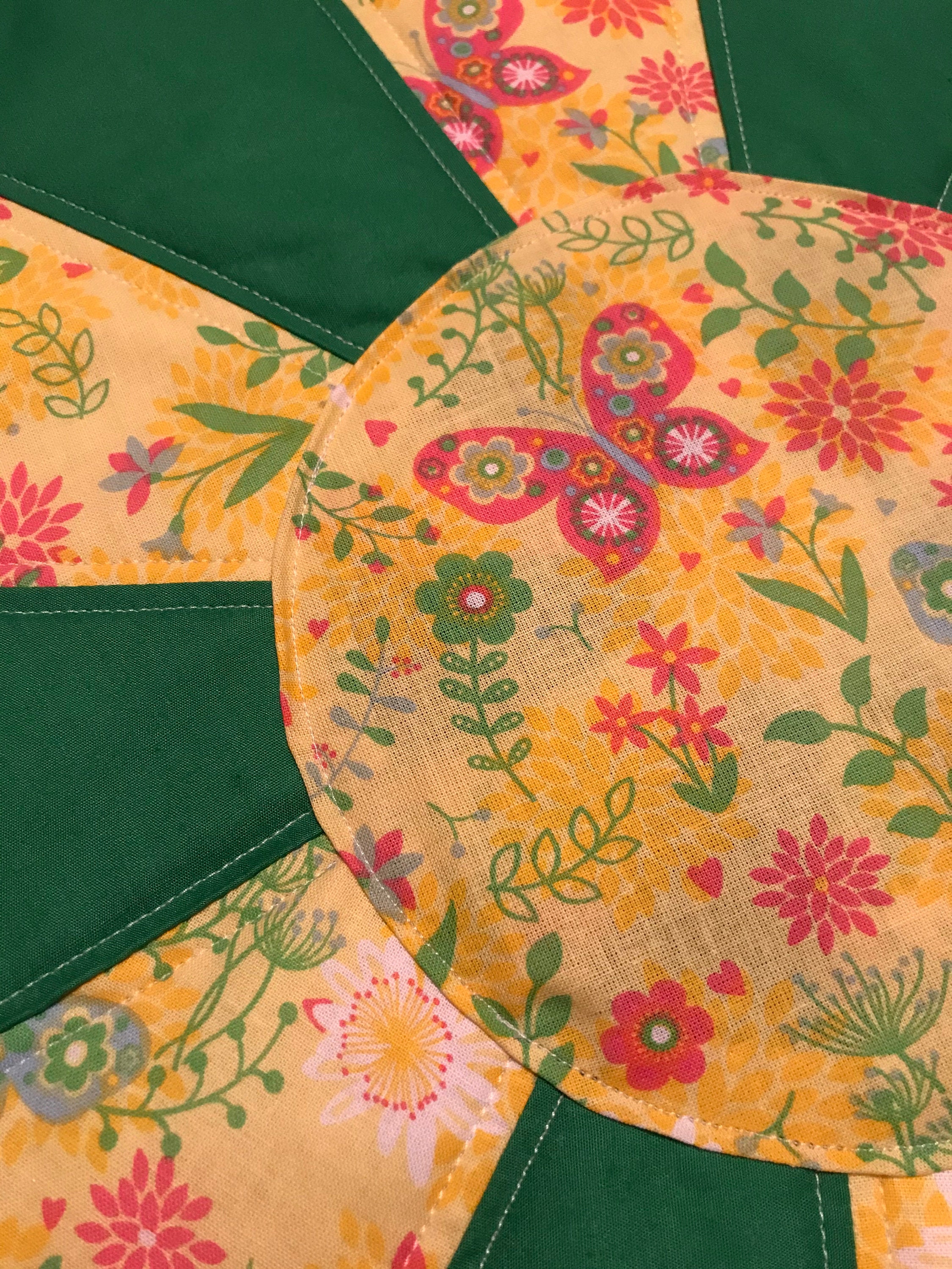 Spring Table Topper Spring Table Topper, Quilted Table Topper, Summer Table Topper, Fabric ...