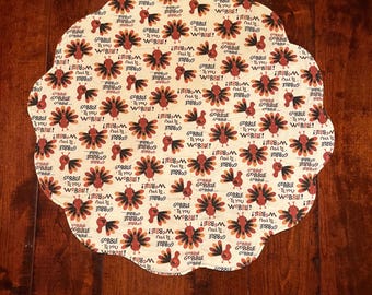 22" Table Topper, Autumn Table Topper, Thanksgiving Table Topper, Fall Table Topper, Fabric Centerpiece, Fall Table Runner, Holiday Runner