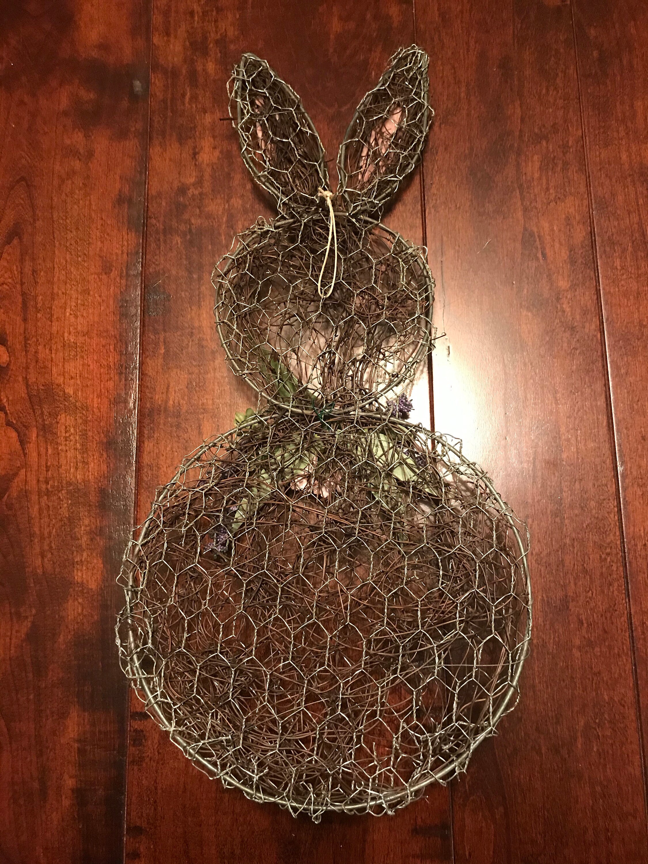 Rabbit Decor Easter Decor Chicken Wire Rabbit Easter Etsy