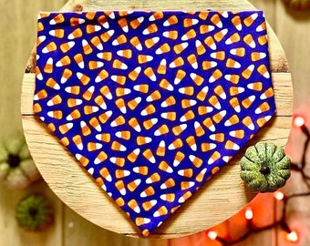 Candy Corn Dog Bandana | Halloween Pet Accessory | Trick or Treat Dog Bandana | Pet Halloween Costume | Spooky Pet Scarf