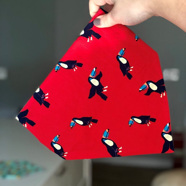 Toucan Dog Bandana / Toucan Cat Bandana / Summer Bandana / Summertime Dog Accessories / Bird Dog Bandana / Pet Bandana / Cheery Pet Bandana