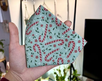Handmade Candy Cane Dog Bandana | Christmas Holiday Pet Scarf