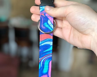Handmade Paint Swirl Dog Collar | Vibrant Party Pet Accessory