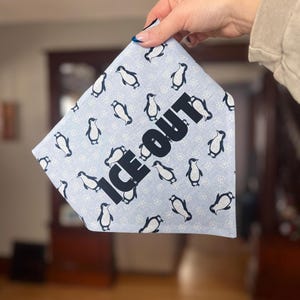 Handmade Penguin Pet Bandana | Ice OUT Protest Dog Accessory