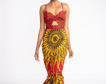 African dress, Ankara dress, African bridesmaid dress, African print dress, Ankara gown, African fashion African clothing, Ankara midi dress
