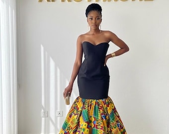 African dress, African print maxi dress, Ankara gown, African banquet dress, Ankara mermaid gown, African fashion, African clothing