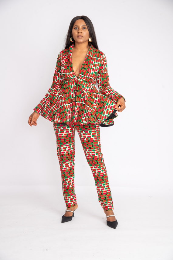 African 2 Piece Set African Pants and Top African Clothing Etsy