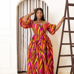 African dress, African print dress, Ankara dress, Ankara gown, African Maxi gown, African fashion, African women clothing, Ankara maxi dress image 3