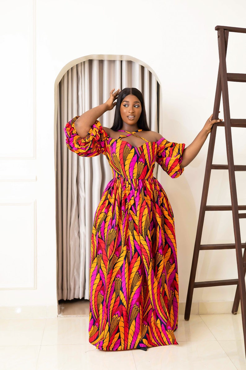 African dress, African print dress, Ankara dress, Ankara gown, African Maxi gown, African fashion, African women clothing, Ankara maxi dress image 3