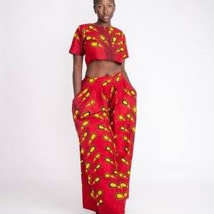 African 2 piece set, African pants and top, African clothing, African shirt, Ankara shirt, Ankara matching set, African print suit