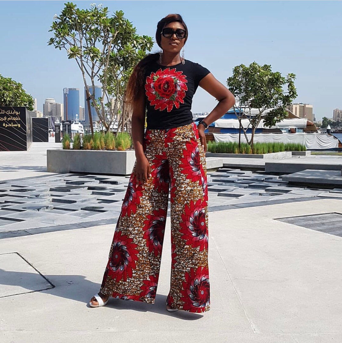 Image of Soma African Print Ankara Dutch Wax Wide Leg Pants Ankara Trousers