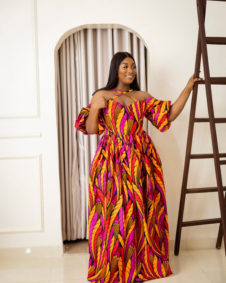 African dress, African print dress, Ankara dress, Ankara gown, African Maxi gown, African fashion, African women clothing, Ankara maxi dress image 4