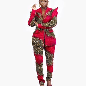 African 2 piece set, African pants and top, African clothing, African shirt, Ankara shirt, Ankara matching set, African print suit