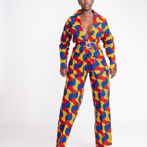 African 3 piece suit, African print set, Ankara 2 piece, African matching set, African pants and jacket set, Ankara trouser, African jacket