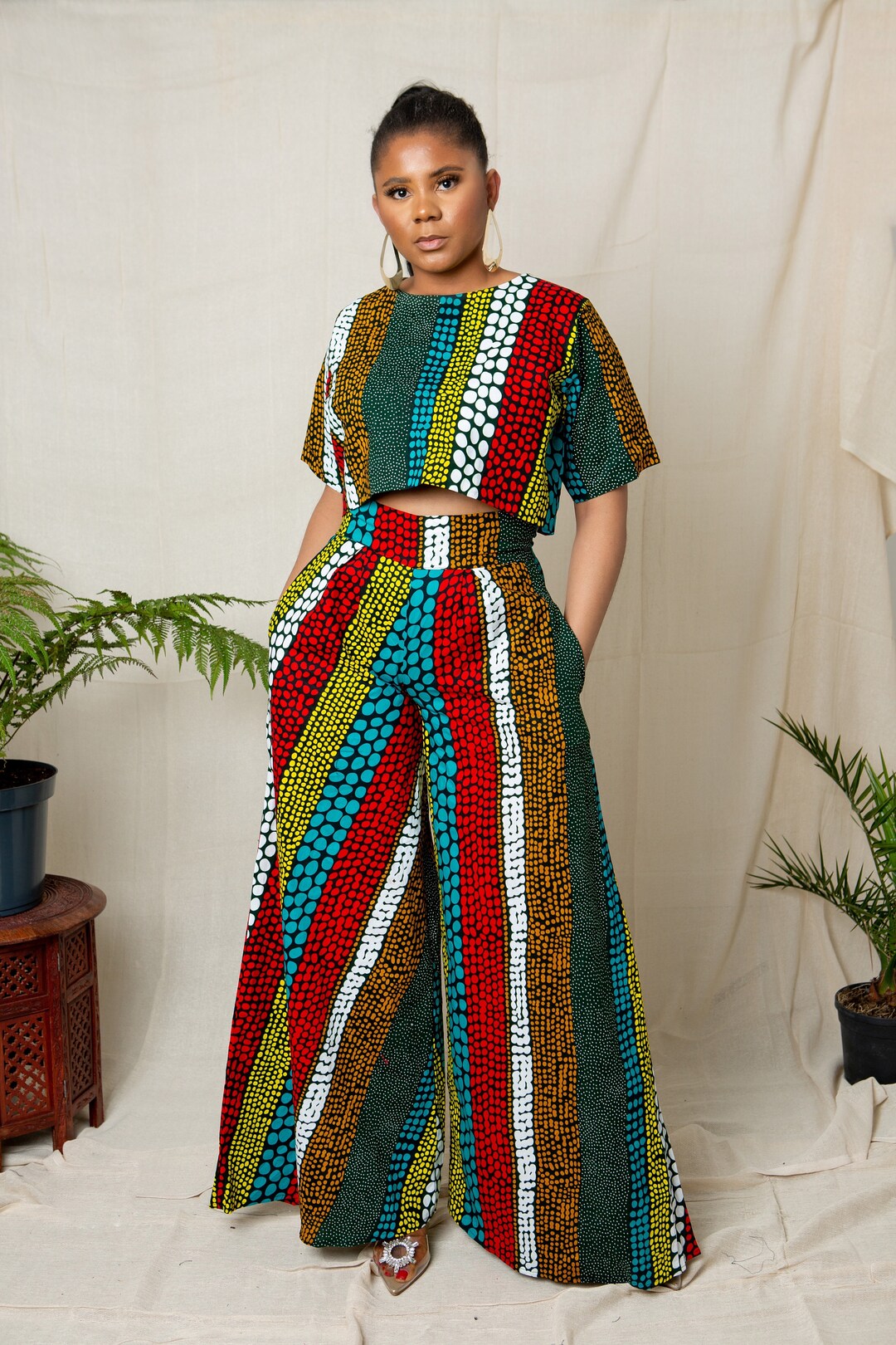 African Women Fashion Tops And Pants Set