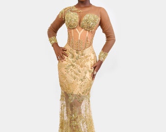 Luxury lace dress, Evening dress, Birthday gown, Aline dress for women, wedding dress, prom dress, event dress, couture gown, Pageant dress