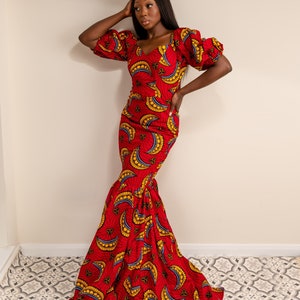 African mermaid dress, African prom dress, Ankara gown, African dress, African wedding gown, Ankara mermaid dress, African maxi mermaid gown