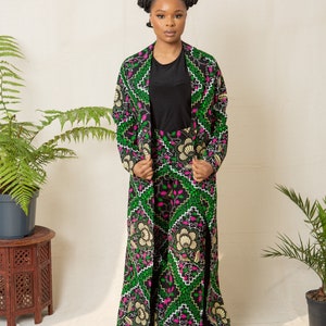 African kimono women 2 piece set / African print kimono 2 piece / Ankara kimono African jacket, African fashion African clothing Ankara coat