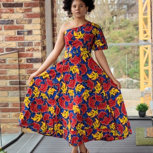 African dress, multi-way dress Ankara midi dress, Ankara dresses, African fashion gown, African dresses for women, African clothing