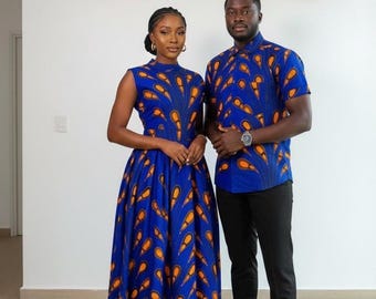 Men African shirt, Ankara dresses, Couples African wedding outfit, Ankara shirt, Ankara dress maxi dress, Ankara blazer,couple Ankara set
