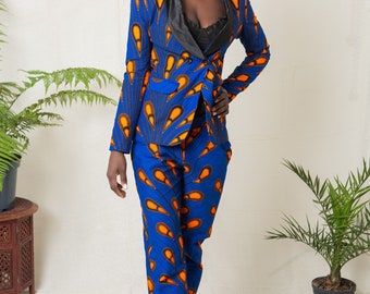 African 2 piece set, African print suit, Ankara 2 piece, African matching set, African pants and jacket set, Ankara trouser, African jacket