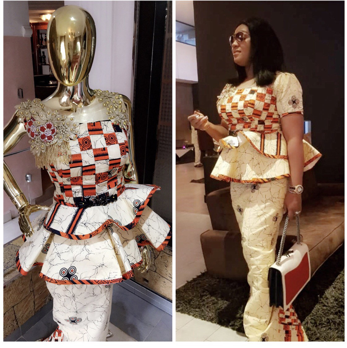 Ankara double peplum tops sale