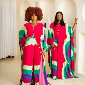 African print Kaftan dress, African dress, Ankara palazzo, Kaftan set, African print dress, Ankara kimono, African clothing, African outfit