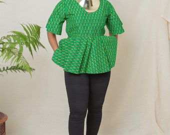 African top for women, African clothing, African print top, African shirt, Ankara blouse, African fashion, Ankara top