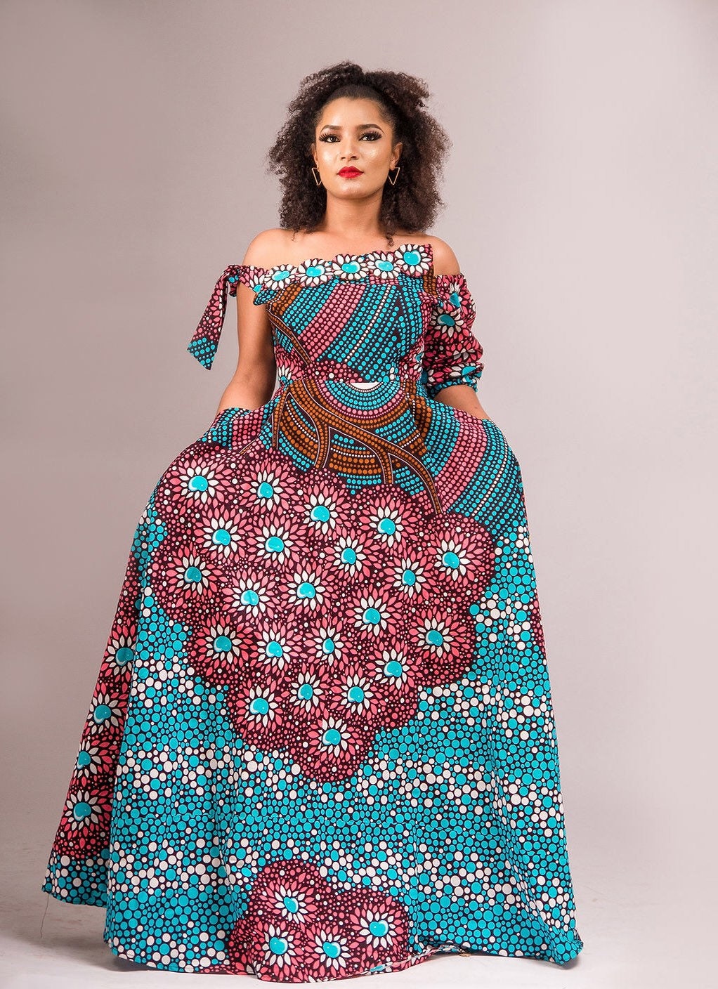 Image of Asa African Fashion Print Clothing Wax Ankara Maxi Dress