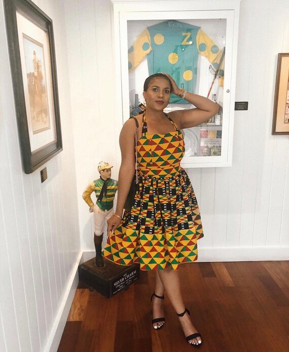 African Dress Ankara Dress African Print Skater Dress Kente