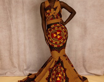 African mermaid dress, African prom dress, Ankara gown, African dress, African wedding gown, Ankara mermaid dress, African maxi mermaid gown