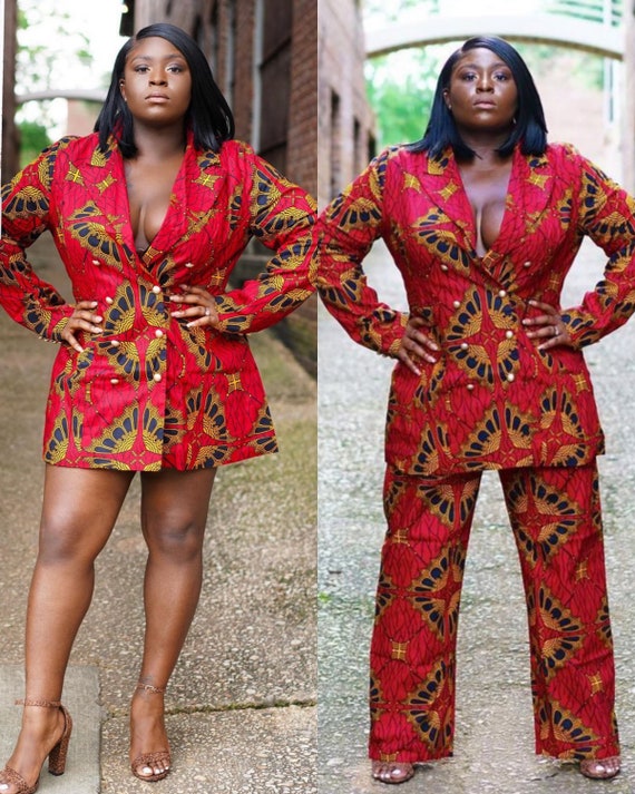 Costume africain pour femme / ensemble de costume 2 pièces imprimé  africain, ensemble de 2 pièces veste africaine ankara, pantalon africain  pantalon africain veste africaine -  France