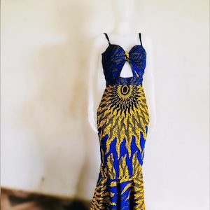 African dress, Ankara dress, African bridesmaid dress, African print dress, Ankara gown, African fashion African clothing, Ankara midi dress