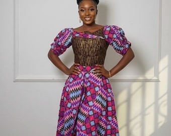 The Podot~quistt Elegant Dress; African Dresses for Women; African Clothing  for Women; African Clothing; African Maxi Skirts; Ankara Dress - Etsy