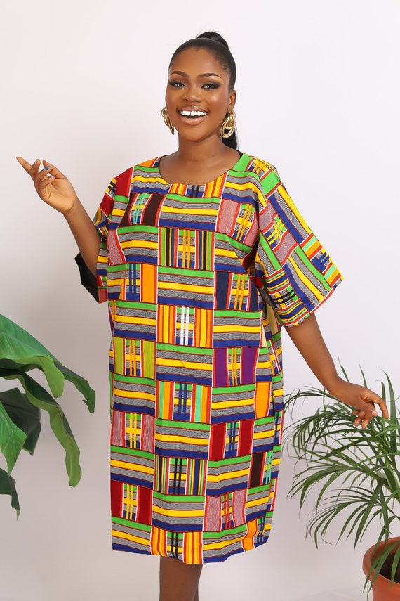 African Print Kaftan Dress Plus Size 20 22 24 26 28 30